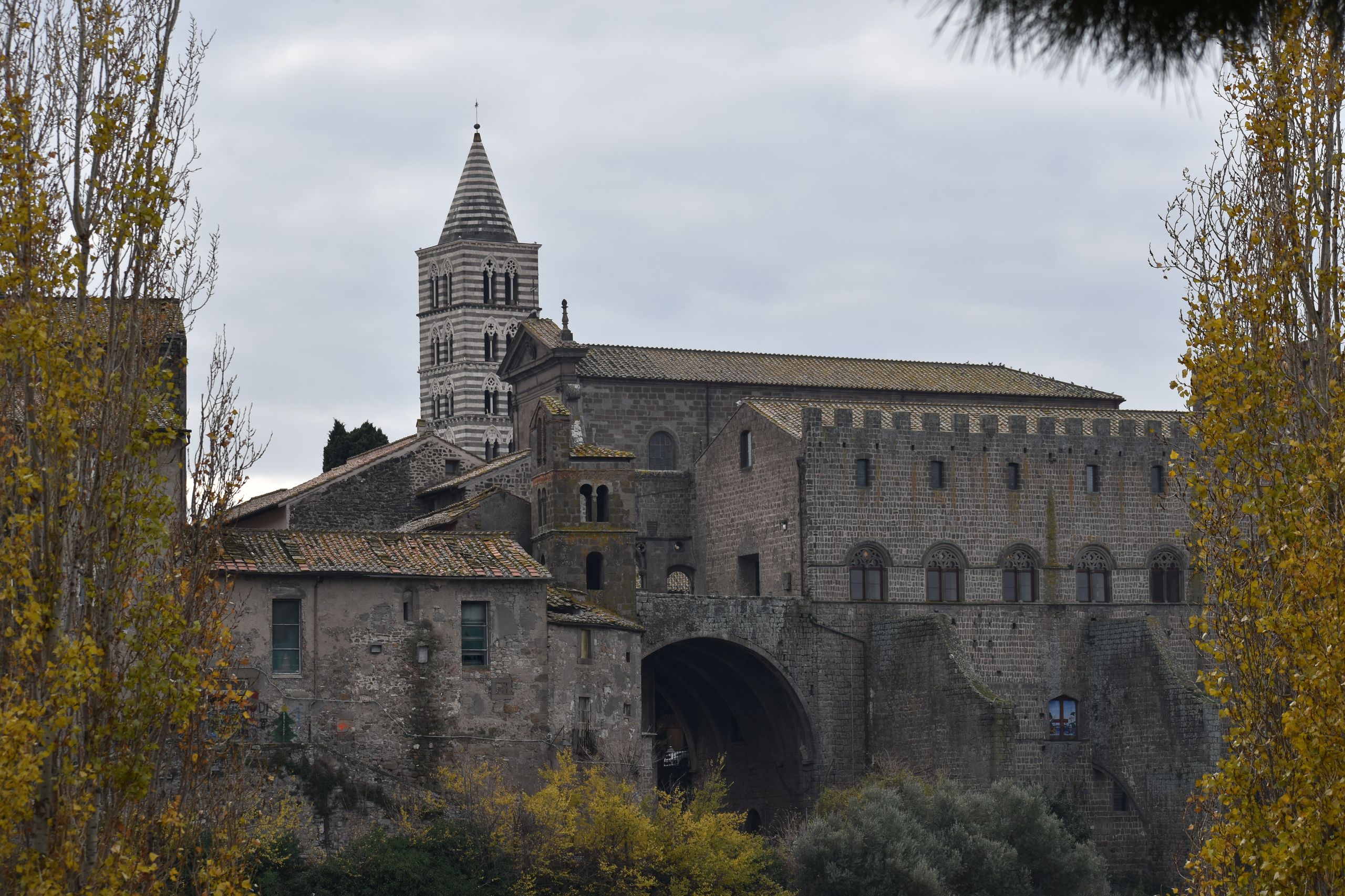 Coppia di senior sorridenti in piazza a Viterbo